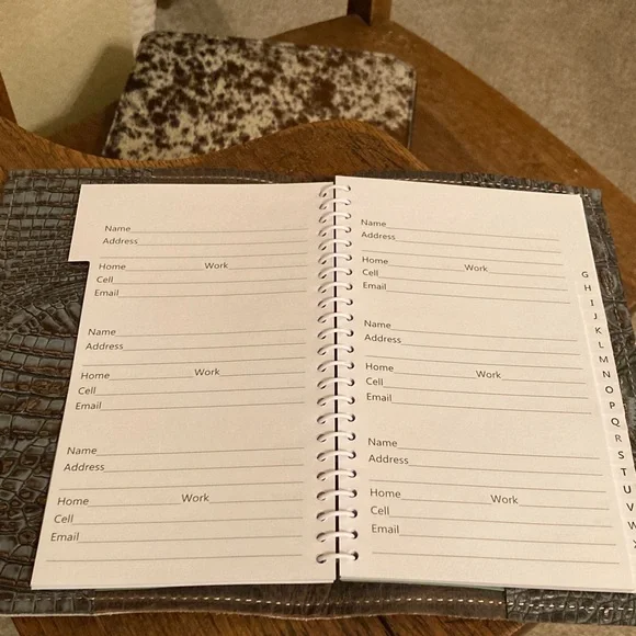 Hair on Hide (HOH)/Leather Binder & Merrick's HOH/Leather Address Book Bundle - Picture 15 of 15